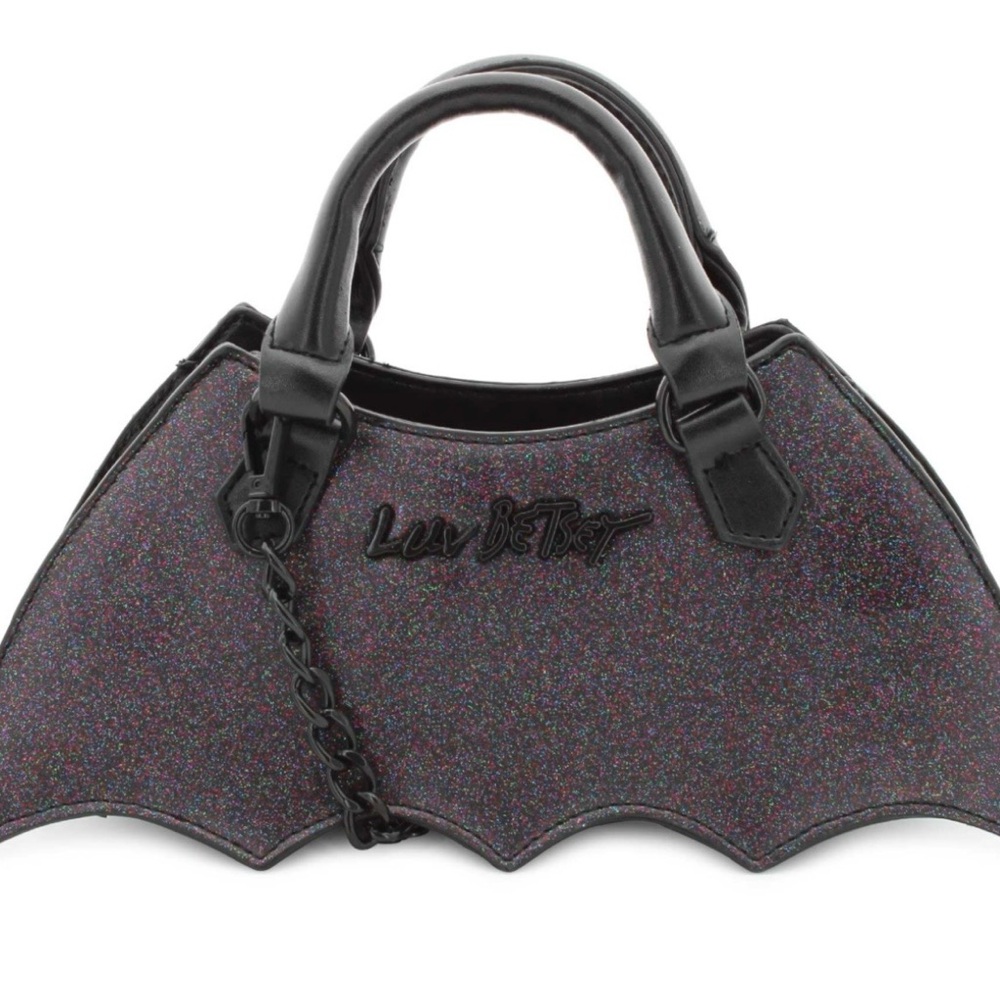 Betsey Johnson Bat Shaped Glitter Mini crossbody Bag